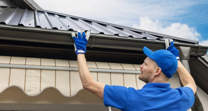 montaje de canalon de aluminio continuo en vivienda unifamiliar de Palencia